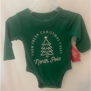 Green BodySuit For Baby Boy For Chritsmas Size 0-3 Month